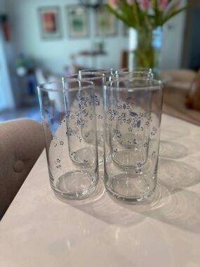 Vintage Corning Corelle Provincial Blue 14 Oz Tumbler (set of 6)